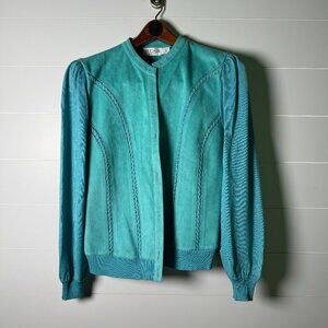 St.Croix Knits Jacket, Blouse, Skirt Set Women's Wool Ultrasuede Cardigan 12, 36